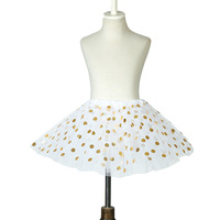 Jupe tutu à pois pour adulte SOLPOP, imprimé feuille d'aluminium, 3 couches de tulle, costume de danse pour fête et spectacle