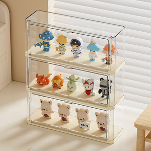 Vitrina de acrílico transparente para figuras en miniatura y <span class=keywords><strong>Funko</strong></span> <span class=keywords><strong>Pop</strong></span> LED-Lit Estantes desmontables a prueba de polvo Exhibición de escaparate apilable - Product Image 1