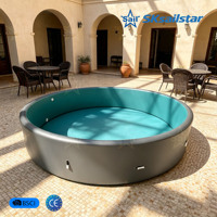Verstärkter Drop-Stitch Aufblasbarer Runder Pool, Selbststehender Wasserpool für Outdoor-Garten Familien-Freizeit-Schwimmen