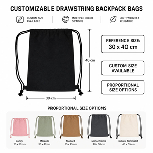 Bolsa de Regalo de Algodón Resistente y de Alta Calidad, Mochila de Lona Unisex con Cordón y su Logotipo - Product Image 3