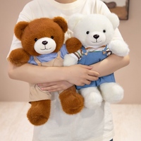 Oso de Peluche Vestido, Juguete de Peluche Suave y Esponjoso, Muñeco de Oso Sentado con Traje para Decoración de Sofá, Regalo de Cumpleaños para Niños