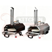 Four à pizza rotatif pliable en acier inoxydable pour comptoir, à bois, granulés de bois et charbon de bois, idéal pour le camping et les fêtes en extérieur