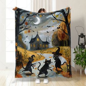 Couverture en flanelle tissée personnalisée pour Halloween, motif uni, utilisable en toutes saisons, prix de gros en vrac - Product Image 4