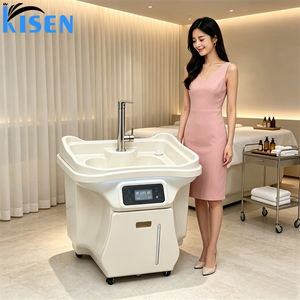 Modern <b>Electric</b> Mobile Automatic <b>Portable</b> salon Basin Washing Hand Station With Hot Water Shampoo Bowl With Wheels and <b>Heater</b> - Product Image 4