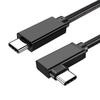 Câble USB 3.2 C vers C DFX à angle droit 90 degrés, 1 m, 20 Gbit/s, tressé avec E-Marker pour Steam Deck, MacBook, SSD