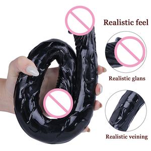 Realistische <span class=keywords><strong>U</strong></span>-Form Doppel köpfiger <span class=keywords><strong>Dildo</strong></span> Erwachsene Mastur bator Silikon Dildos, Riesige Lesben <span class=keywords><strong>Dildo</strong></span> Orgasmus Spielzeug - Product Image 2