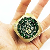 Dernière tendance 7 en 1 carré écologique Spinner mdn jeu de dés avec dés en métal D6 pour les jeux du mdn