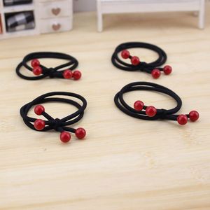 Élastique à cheveux en tissu tressé rouge pour femme, haute élasticité, style décontracté - Product Image 1