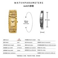 Montre à quartz carrée BELBI pour femme, bracelet en alliage, verre minéral, résistance à l'eau 3 ATM, fermoir bijou, luxe et mode, montre-bracelet 43 mm