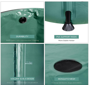 Réservoir de stockage d'eau portable baril d'eau système de collecte d'eau de pluie attrape-pluie comprend un filtre deux robinets et un kit de débordement - Product Image 2