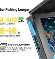 JINQEE JQ-03 Sondeur de pêche étanche IP68 en plastique avec caméra LCD à vision nocturne, détection de température, portée sans fil de 0,6m à 30m, autonomie de 8 à 16 heures