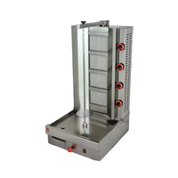 Grill à Kebab Automatique en Acier Inoxydable à Gaz, 2/3/4 Têtes, Design Moderne Écologique, Machine à Shawarma pour Restaurant et Fêtes