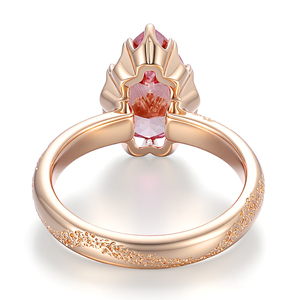 Anillos <span class=keywords><strong>de</strong></span> <span class=keywords><strong>Oro</strong></span> <span class=keywords><strong>de</strong></span> 18k, Anillos Personalizados con Logotipo, Anillo <span class=keywords><strong>de</strong></span> Diamante Rosa Intenso Corte Pera Cultivado en Laboratorio para Compromiso o Boda - Product Image 2
