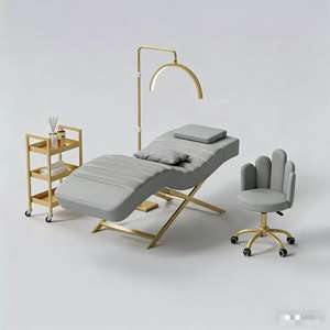 Modern Silicone leather Gold Stainless Steel Eyelash Eyelash Eyebrow Bed Luxury Lash Bed for Facial Beauty Salon Furniture - Product Image 2