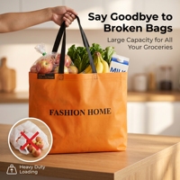 Sac fourre-tout en toile imprimé maison orange de dessin animé, logo personnalisé, sac de shopping écologique réutilisable, sac à bandoulière