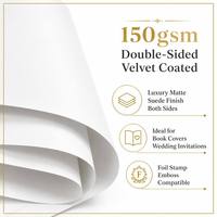 Carton blanc doux au toucher 150 g/m², finition velours mat double face, couverture de livre de luxe, invitation de mariage, feuille pour estampage à chaud