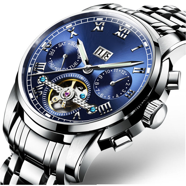 New Style Stainless Steel Mechanical Wrist Watches Tourbillon Watch Automatic Men Fashion Male Wristwatch