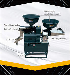 Máquina de molino de arroz multifunción de acero inoxidable, <span class=keywords><strong>polvo</strong></span> triturador de arroz combinado para uso en plantas de fabricación, rodamiento de Motor central - Product Image 6