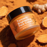 Crème Visage Anti-Taches et Éclaircissante au Curcuma et à l'Acide Kojique, Vitamine C, Anti-Âge, Marque Blanche