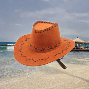 Chapeau de cowboy unisexe en faux daim style western américain, 100 % polyester, toutes saisons, idéal pour l'extérieur, Mexique - Product Image 2