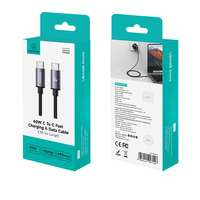 Kabel Data USAMS Original PD 60W 30W Usb C ke Usb C Berbahan Nilon Kepang, Kabel Pengisian Cepat PD Tipe-C untuk Iphone 18 Pro Max