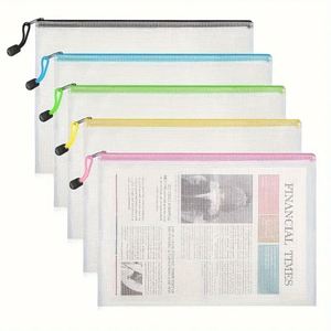 Custom PVC Waterproof <b>Document</b> Bag with Zipper File <b>Holder</b> for Multi-Purpose Travel Office & School Use - Product Image 1
