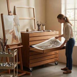 Modern <strong>Midcentury</strong> Solid Wood Dresser Living Room Vanity 8 Long <strong>Drawer</strong> Layered Pulling <strong>Chest</strong> <strong>of</strong> <strong>Drawers</strong> with Five Year Warranty - Product Image 6