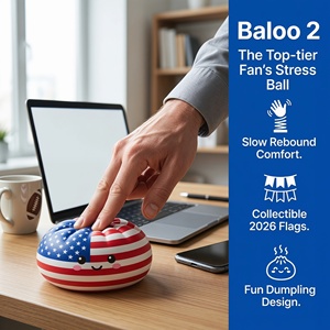 Juguete antiestrés de EVA con diseño de bandera mundial y cara sonriente, tipo dumpling, para niños de 5 a 7 años, caja sorpresa. - Product Image 5