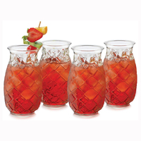 Verre à boire rond transparent sans plomb avec logo personnalisé en forme d'ananas Tiki pour bière, vin, whisky, jus