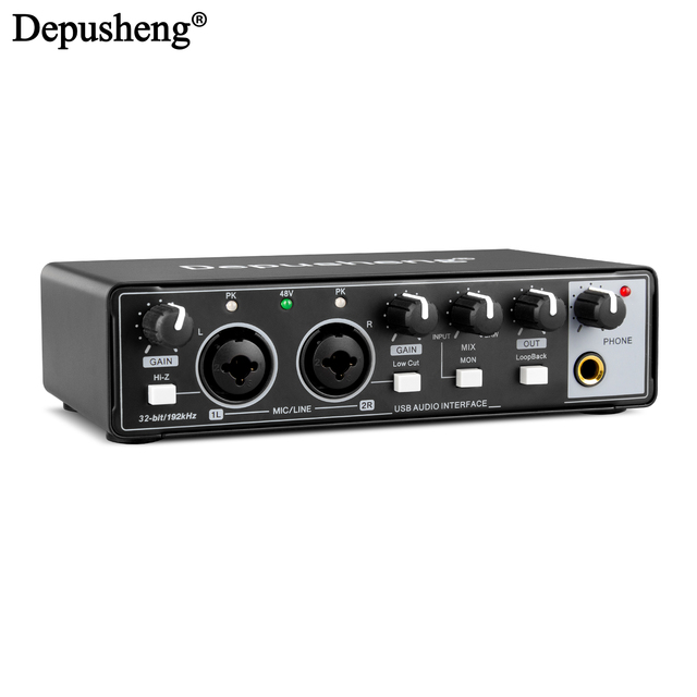 Hot Selling MD22 Professional 24bit 192kHz Audio Sound Card Usb Audio Interface for Live Recording and Karaoke