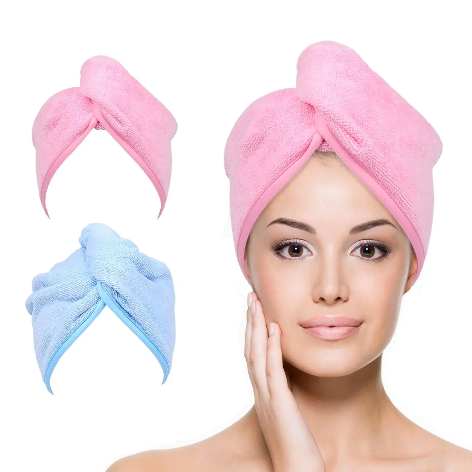 Super absorvente microfibra mulheres cabelo toalha envoltório magia multi-colorido microfibra cabelo seco rápido toalha