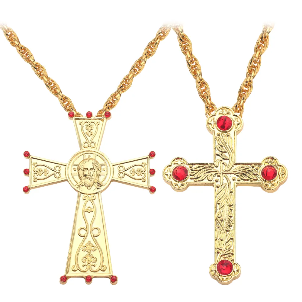 Christian Prayer Jewelry Talisman Pendant Necklace Russian Slavic Charm Orthodox Eastern Church Cross Necklaces Men Women