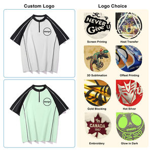 Ensemble de T-shirts décontractés pour hommes, collection été 2025, avec logo personnalisé, style polo à manches courtes, polyvalent pour le sport et les trajets quotidiens - Product Image 3