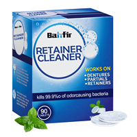 Bahfir DT-004 30 Comprimés Nettoyants pour Prothèses Dentaires Saveur Menthe pour Gouttières et Gouttières Transparentes - Rafraîchit l'haleine