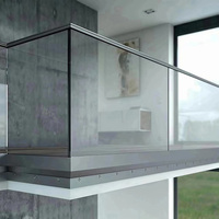 Rampe d'escalier en verre au design moderne EKOO, balustrade de balcon, garde-corps décoratif, canal en aluminium en U, rampe extérieure en verre