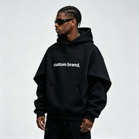 Sweat à capuche oversize pour homme, personnalisable avec logo imprimé ou brodé, en molleton épais, style streetwear, vierge, vente en gros OEM
