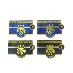 Wholesale Gold Foil Embossed 3D Embossed <b>Logo</b> Cigar Label Packaging Cigar Band <b>Sticker</b> Custom Cigar Bands Ring - Product Image 4