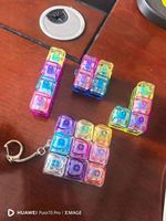 Clavier mécanique LED anti-stress, porte-clés en plastique pour sacs d'école, unisexe, pour les âges 5-13+ ans