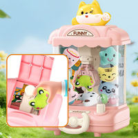 Vente chaude : Mini machine à griffes en plastique pour poupées et animaux en peluche, jeu de surprises amusant avec des prix, cadeau pour filles de 2 à 13 ans, jeu à domicile