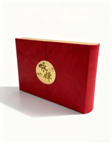 Scatola Regalo di Lusso Personalizzata in Velluto Rosso con Chiusura Magnetica, Ecologica in Cartone, Stampa UV/Offset, Schiuma Personalizzata