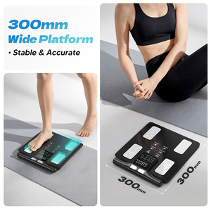 Balance connectée Yolanda nouvelle conception <span class=keywords><strong>avec</strong></span> écran et 8 électrodes, moniteur de santé pour la maison et la salle de sport, capacité 180 kg / 400 lb - Product Image 6