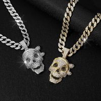 Collar de Cadena Cubana con Colgante de Calavera DJ de Aleación de Zinc, Chapado en Oro y Plata, para Hombres y Mujeres, Joyería Hip Hop, Regalo