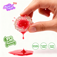 Low-Sugar Fruity Jam-Filled Soft Gummy Candy Halal Ball Shaped Burst Center Wholesale Bulk OEM ODM Private Label Factory Direct