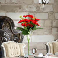 Zijden Kunstmatige Enkelkopige Chrysanthemum Bloemstengel Bloem Thanksgiving & Kerstdecoratie Langdurig 3-5 Jaar Binnen/Buiten Gebruik