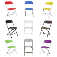 Chaises pliantes en plastique blanches portables pour événements, idéales pour les mariages, les banquets, les cérémonies en plein air, les fêtes et les jardins – Vente en gros