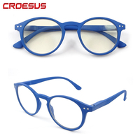 Monture ronde en plastique avec charnière Flexible, bloc de lumière Anti-lumière bleue, lentille de rayon bleu, lunettes de lecture pour ordinateur, vente en gros,