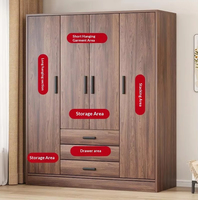 Armoire pliable moderne en MDF, meuble de rangement économique pour appartement et chambre à coucher avec 5 étagères