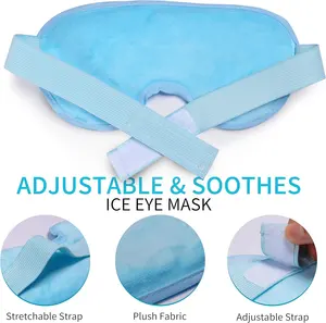 Máscara de olhos com gel de resfriamento, compressa fria reutilizável, almofadas de gelo para dormir, venda imperdível