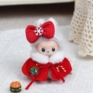 Vêtements pour poupée Mini Labubu, style hiver de Noël 4.0, porte-clés en vinyle Heart's Code, tenue de 10 cm pour poupée de quatrième génération - Product Image 2