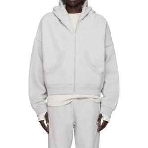 Sweat à capuche surdimensionné personnalisé avec fermeture éclair intégrale, logo imprimé en relief, coton lourd de haute qualité, sweat à capuche en molleton français pour hommes - Product Image 1